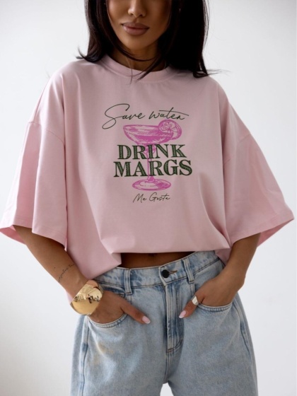 T-shirt DRINKS róż
